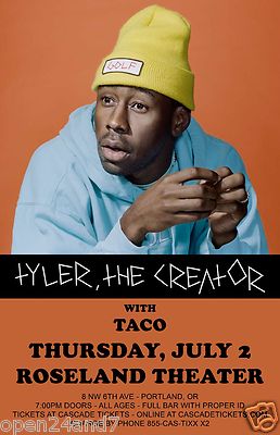 TYLER, THE CREATOR 2015 PORTLAND CONCERT TOUR POSTER - Odd Future