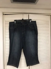 Gitano Capri Jeans Womens Size 16 Blue Flap Riveted Rear Pockets Zip Fly EUC!