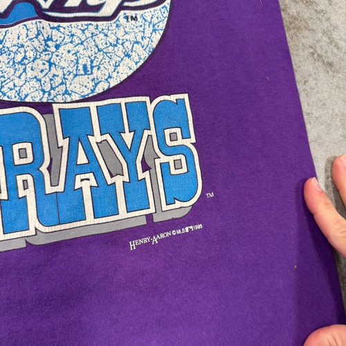 Vintage Tampa Bay Devil Rays shirt mens Large 90s MLB purple 1995 RARE baseball - Picture 3 of 7