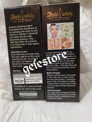Original Abebi white Glutathion VIP body ONLY. exfoliating soap 200gx1 👌