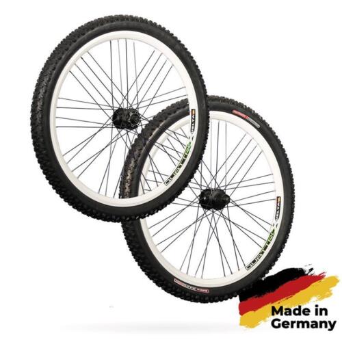 Fahrrad Laufradsatz 26 Zoll MTB Shimano Disc 6L weiß Set mit montierten Reifen - Afbeelding 1 van 7
