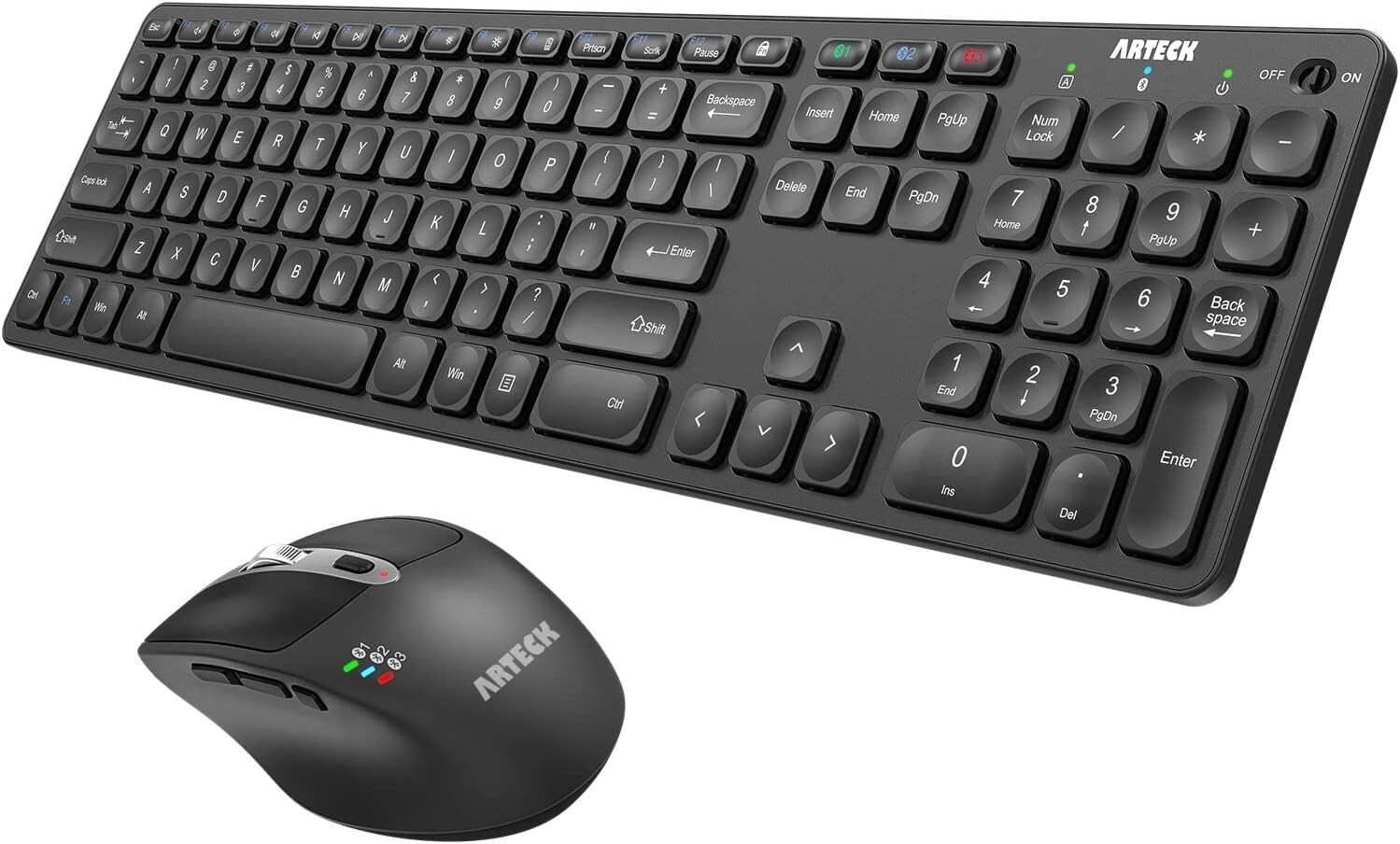 Arteck Multi-Device Full Size Bluetooth Keyboard & Mouse Combo HB305-3MB167