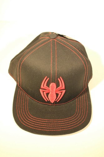 MARVEL - SPIDERMAN BLACK HAT, RED LOGO 