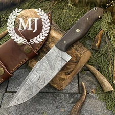 Custom Handmade Damascus Hunting Knife Skinning knife Camping Knife 8 "