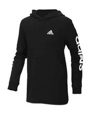 ADIDAS Little Boys Logo-Print Cotton Hoodie Black Size 4