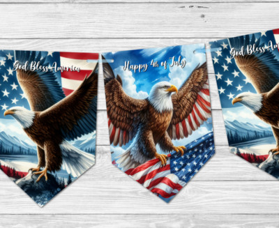 4. Juli American BaId Eagle Unabhängigkeitstag Party Dekoration Wimpelkette