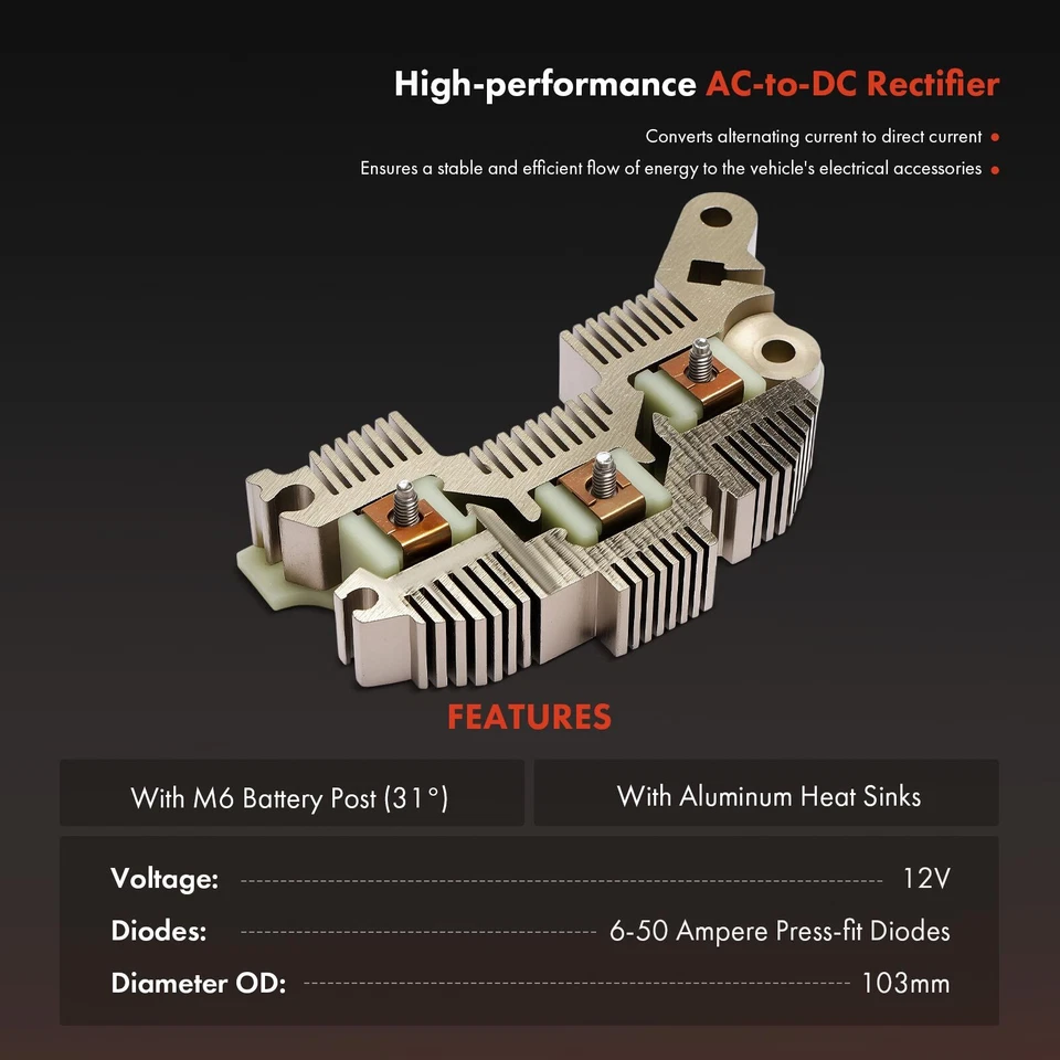 Alternator Rectifier Diode for Cadillac DeVille 94-97 Eldorado Seville 1993-1997 - Image 2 of 4