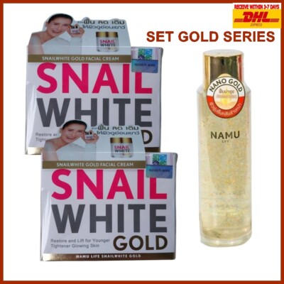 2X Namu Life Snailwhite Gold Cream Restore Face50ml+Essence Water Nano Gold150ml