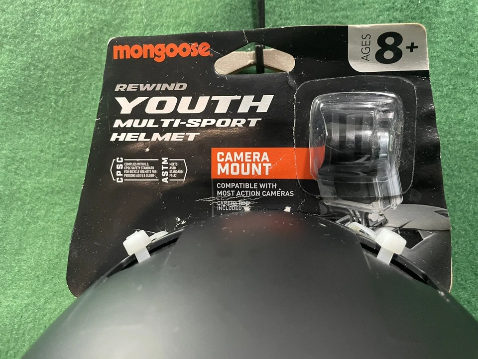 MONGOOSE Rewind Youth Multi-Sport Helmet with Camera Mount Ages 8+ Black NWT - Image 3 of 4