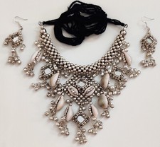 Jewelry Tribal Costum Silvar Kodi Necklace Choker Set BellyDance Womens Ethnic