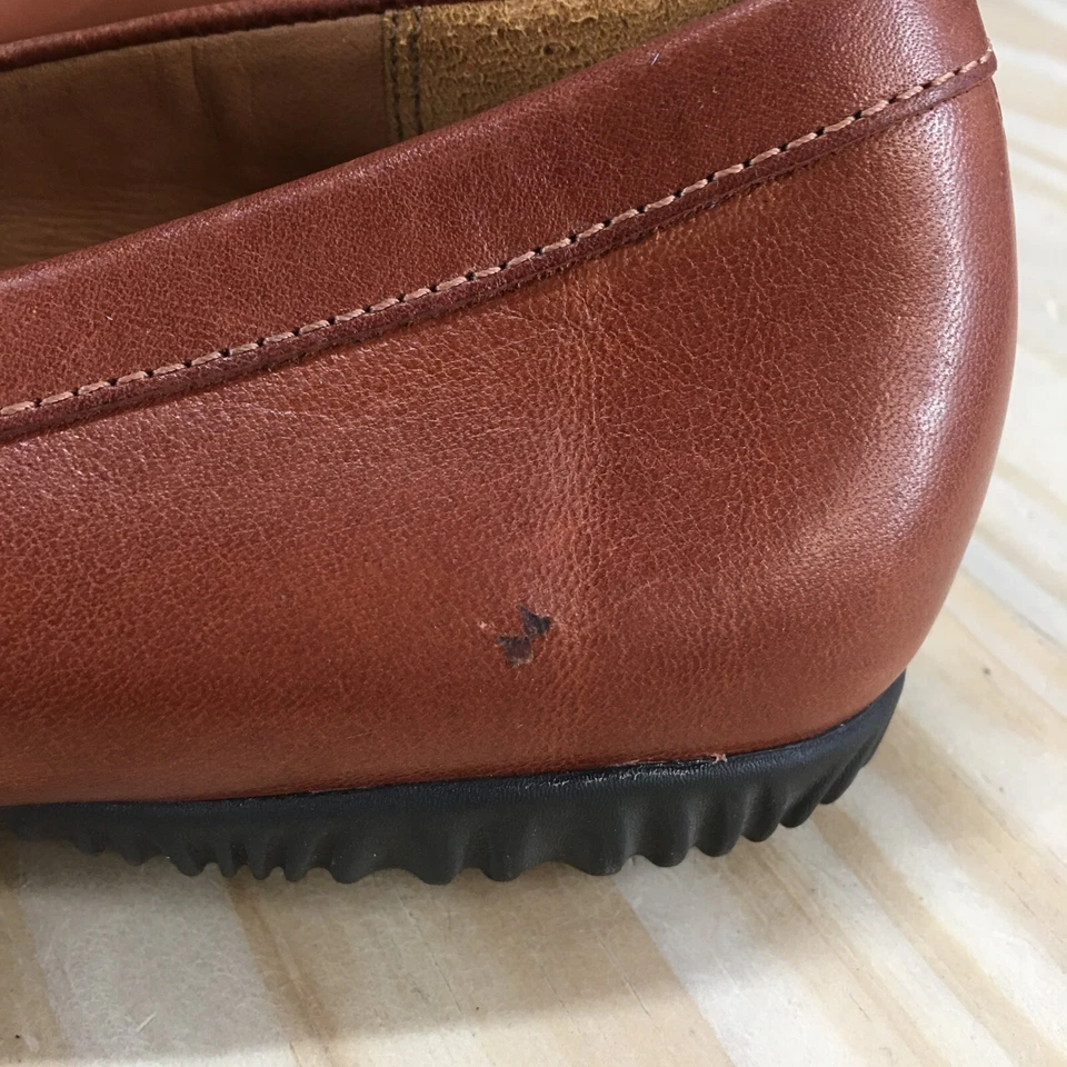 Timberland туфли женщин 7,5 коричневый поскользнуться на мокасинах плоскостях вкратце квадратный носок 53394 - Изображение 4 из 4