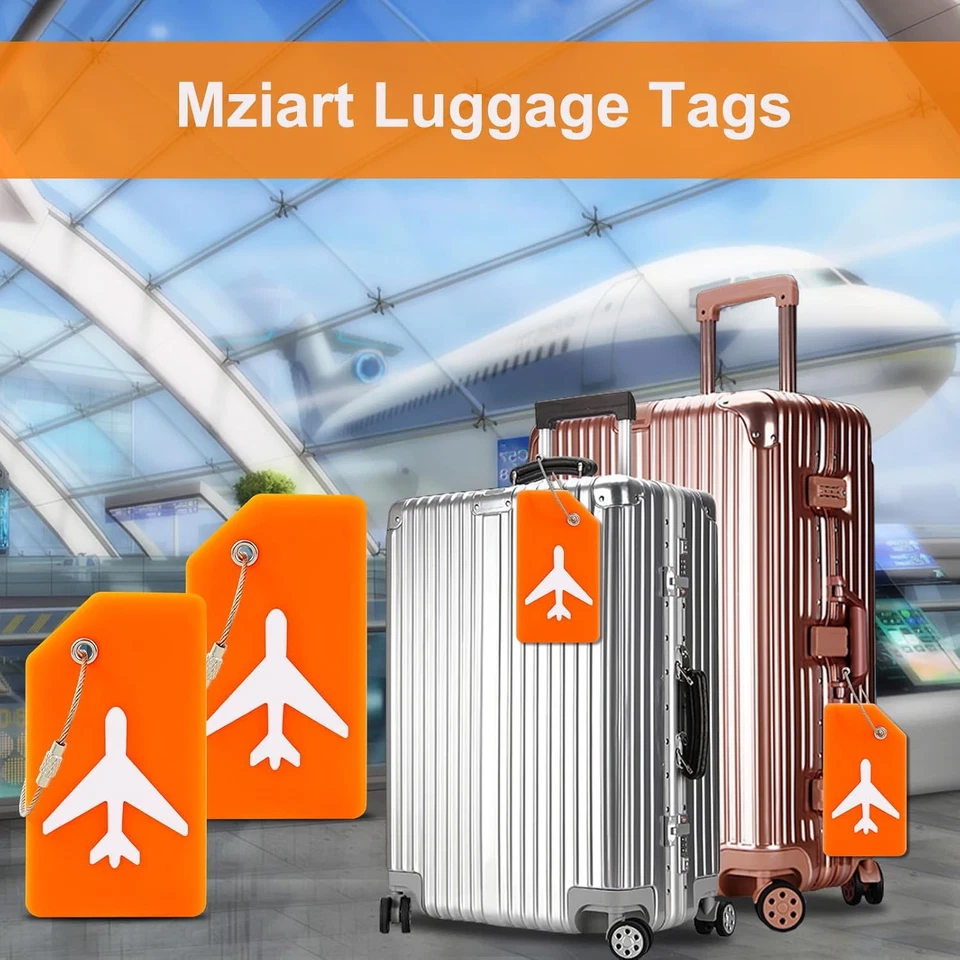 Paquete de 2 etiquetas de silicona para equipaje para maletas etiquetas para equipaje, equipaje Foto 3 de 4