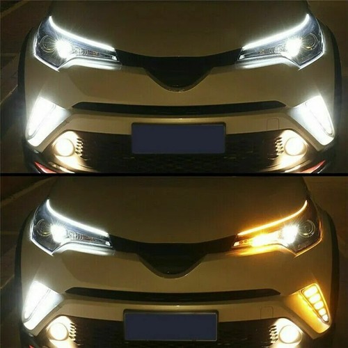 60CM LED DRL Light Amber Sequential Flexible Turn Signal Strip for Headlight - Picture 3 of 11