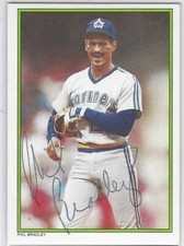 Phil Bradley Auto - Signed Autograph 1986 Topps All Star #54 - Seattle Mariners