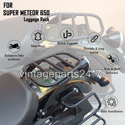Passend für Royal Enfield Super Meteor 650  Solo-Gepäckträger mit Montage 