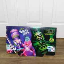 Prime Glowberry Hydration Drink / Alani Witch's Brew Cardboard Display Sign 23"