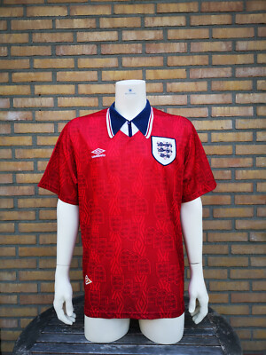 Maillot De Foot Angleterre 1994/95 Extérieur - Taille L - Umbro Rouge
