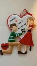 She said Yes! - Engagement Christmas Ornament - DIY Personalizable - PolarX