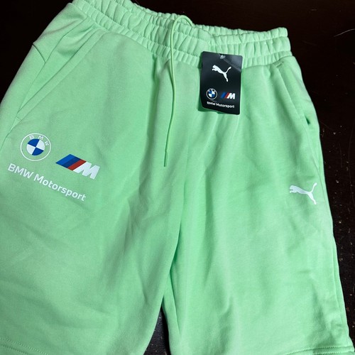 Puma Mens Paradise Green BMW Motorsport Essentials Sweat Shorts Size Small - Picture 2 of 3