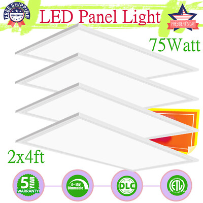 4-Pack 75W 2x4 FT LED Panel Light,24x48 Inch LED Drop Ceiling Lights,5500K White