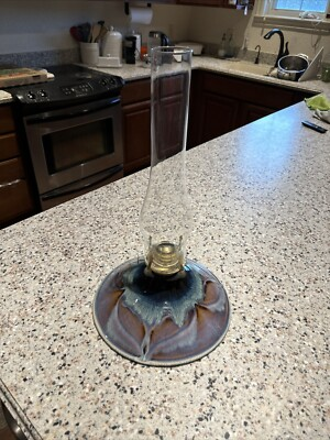 #ad #ad Bill Campbell Art Pottery Oil Lamp Signed Studio Pottery $56.00