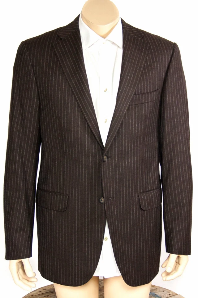 CORNELIANI Super 120's Merino Wool Brown Blazer Jacket, US 40L (EU 98) - Image 4 of 4