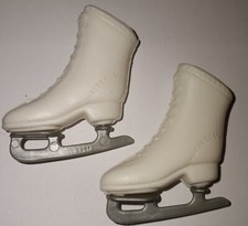 Vintage Barbie White Ice Skates Marked Malaysia
