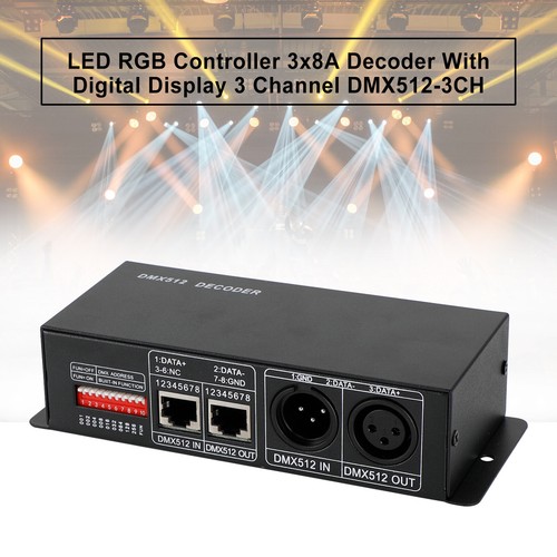 LED RGB Controller 3X8A AHcoder Mit Digitalanzeige 3 Kanal DMX512-3CH - Bild 1 von 12