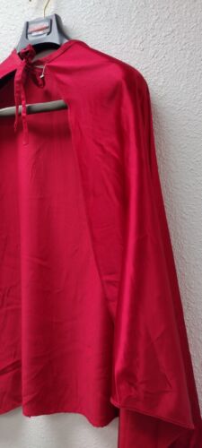 Red Headband DEVIL Metallic Horns small satin cape TEEN COSTUME Petite Size - Picture 4 of 14