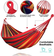 2 Persons Double Camping Hammock Chair Bed Outdoor Hanging Swing Sleeping Gear