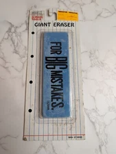 Vintage 1989 School Tools Giant Eraser "For Big Mistakes" NOS School Supplies
