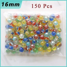 150 Pcs 16mm Glass Marbles Beads Vase Fish Tank Decor Classic Kids Toy Game