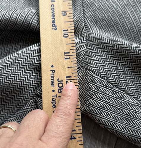Ann Taylor Damen formelle Karriere Hose Gr. 10 hoher Bund 100 % Wolle Fischgrätmuster grau - Bild 8 von 10