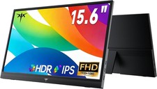 15.6 Inch Portable Monitor, FHD USB-C HDMI, Ultra-Slim IPS HDR Display, Black