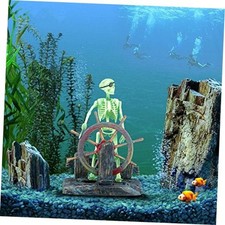 Action-Aquarium Skeleton Pirate Captain Ornament Fish Tank Landscape Decoration