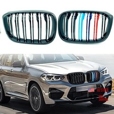 Front Upper Kidney Bumper Grill M Color Double M-Color Double Line Glossy Black