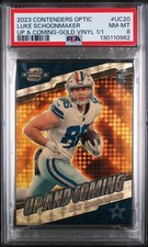 2023 Contenders Optic Luke Schoonmaker 1/1 Gold Vinyl RC PSA 8 Up And Coming