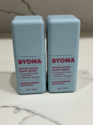 2 Pk: BYOMA Phyto-Mucin Glow Serum Tri-Ceramide Complex 1.35oz ea Exp. 8/27 
