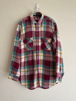 50s 60s Pilgrim Vintage Heavy Flannel Shirt M | eBay