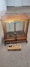 Antique Apothecary Ballance Beam Scale Wilkens Anderson with Weights
