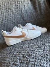 Image of Size UK 6 Nike Court Borough 2 Low White Metallic Red Bronze Brand New Half Box