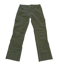 KUHL Splash Roll-Up Womens Green Brown Cargo Hiking Pants Vtg Patina Dye Sz 12
