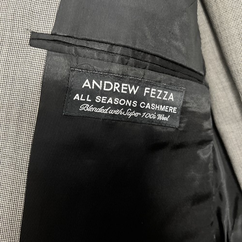 Men's Suit Size 39R Pants 33Wx30L Andrew Fezza Gray Wool & Cashmere Suit - Picture 6 of 16