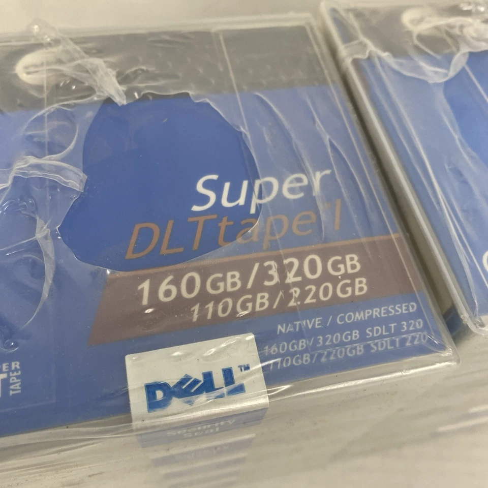 LOTE DE 10 cintas originales Dell Super DLT 160/320 GB SDLT 220 320 9W085 TOTALMENTE NUEVAS Foto 2 de 4