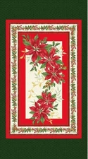 CLEARANCE - 'HOLIDAY BLOOMS' CHRISTMAS PANEL - MARCUS BROS.