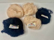 Pingouin 85 Kid Mohair 15 Silk Yarn Lot 5 Mohair 3 Pale Pink 2 Black 20g Each