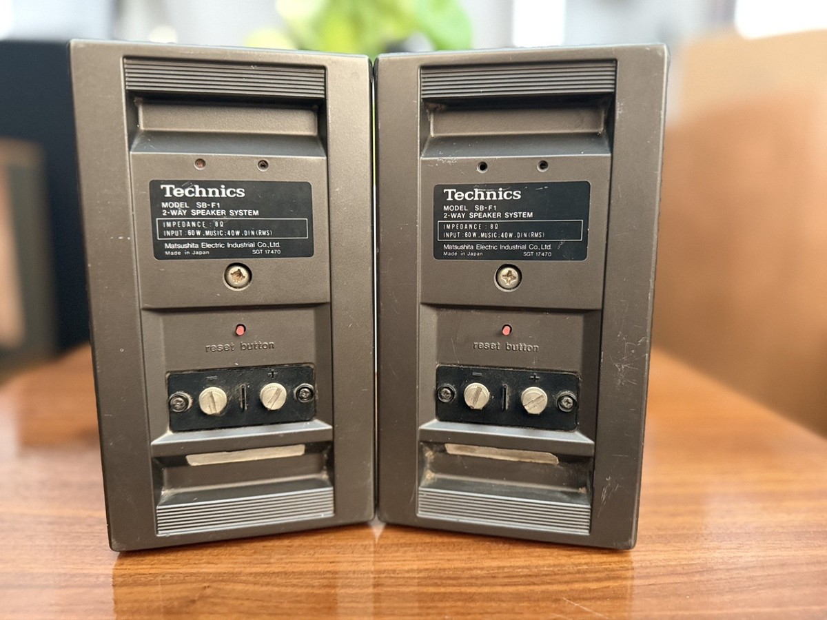 Technics SB-F1 Linear Phase Monitor Speakers Black Rare - Tested