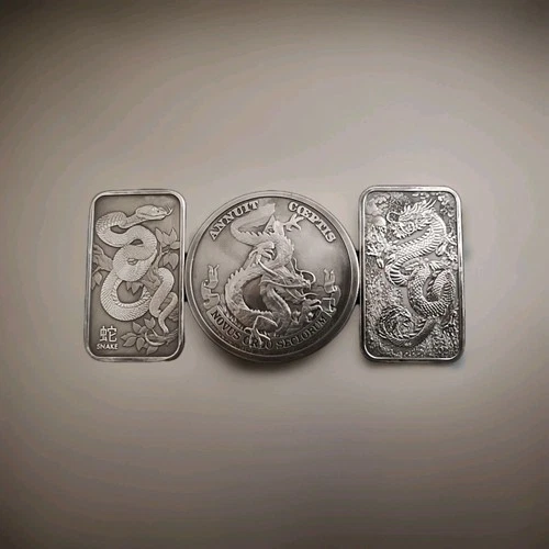Two 1 Oz Bars & One 2 Oz Round  .999 Fine Silver In Caps 4 Oz Total 3 Pieces