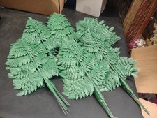 72 Pieces Retro Plastic Leatherleaf Fern, 6 Dozen Floral Greenery Foliage 14"
