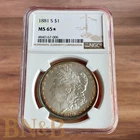 1881-S Morgan Silver Dollar NGC MS65 Star Beautifully Toned Gem BU